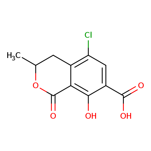 1H-2-Benzopyran-7-carboxylic acid, 5-chloro-3,4-dihydro-8-hydroxy-3-methyl-1-oxo-