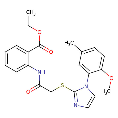 ethyl 2-(2-{[1-(2-methoxy-5-methylphenyl)-1H-imidazol-2-yl]sulfanyl}acetamido)benzoate