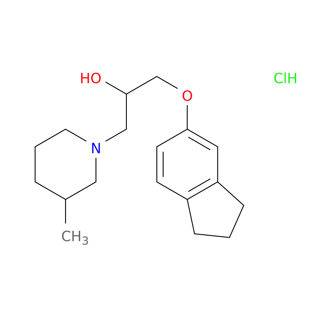 1-(2,3-dihydro-1H-inden-5-yloxy)-3-(3-methylpiperidin-1-yl)propan-2-ol hydrochloride