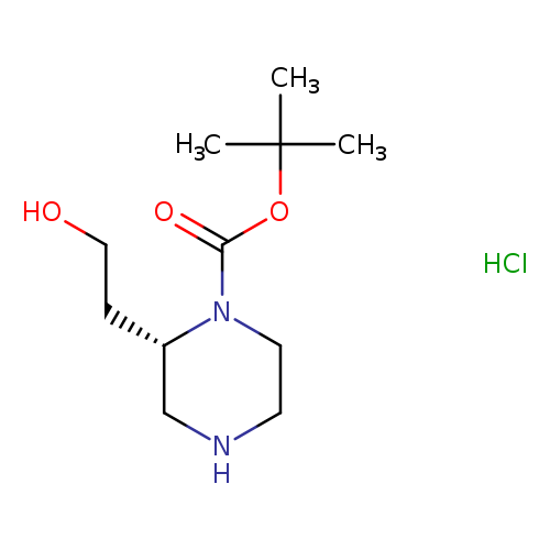 1-Piperazinecarboxylic acid, 2-(2-hydroxyethyl)-, 1,1-dimethylethyl ester, hydrochloride (1:1), (2S)-