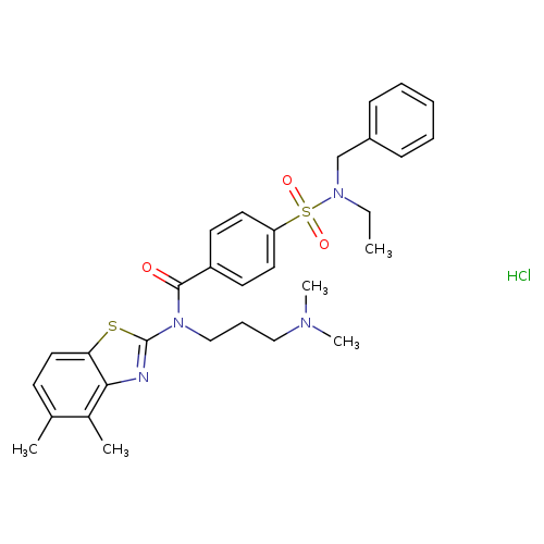 4-[benzyl(ethyl)sulfamoyl]-N-(4,5-dimethyl-1,3-benzothiazol-2-yl)-N-[3-(dimethylamino)propyl]benzamide hydrochloride