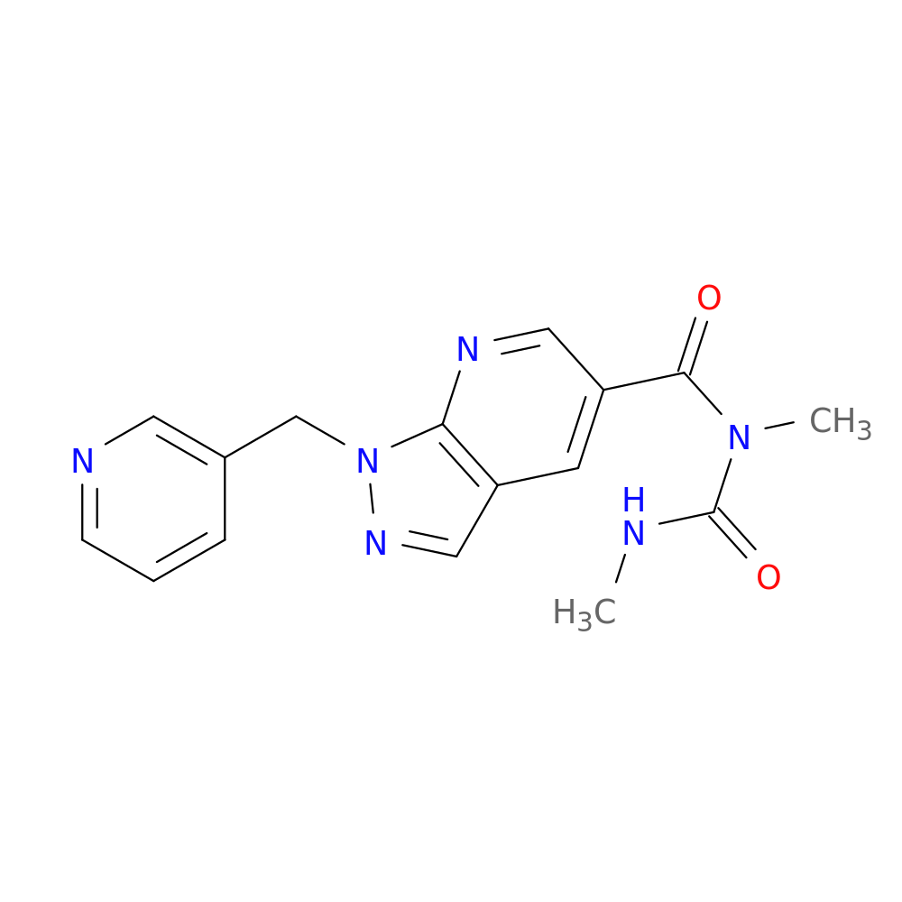 1,3-dimethyl-1-{1-[(pyridin-3-yl)methyl]-1H-pyrazolo[3,4-b]pyridine-5-carbonyl}urea