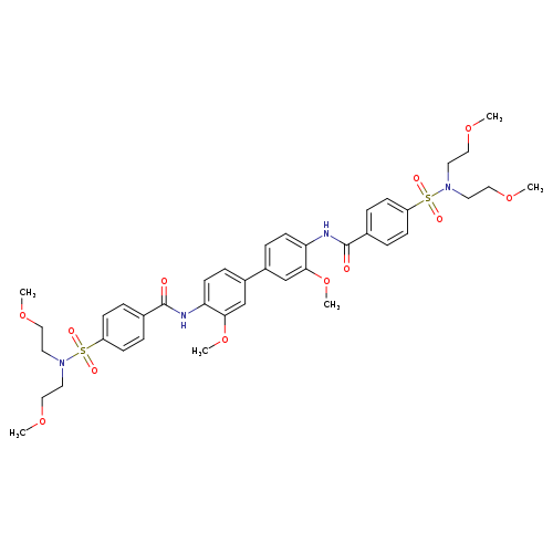 4-[bis(2-methoxyethyl)sulfamoyl]-N-(4'-{4-[bis(2-methoxyethyl)sulfamoyl]benzamido}-3,3'-dimethoxy-[1,1'-biphenyl]-4-yl)benzamide