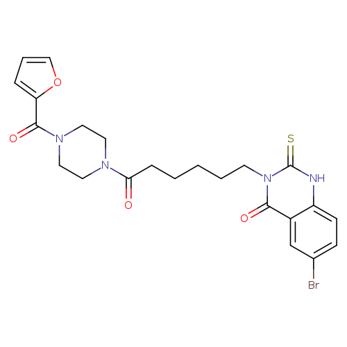 6-bromo-3-{6-[4-(furan-2-carbonyl)piperazin-1-yl]-6-oxohexyl}-2-sulfanylidene-1,2,3,4-tetrahydroquinazolin-4-one