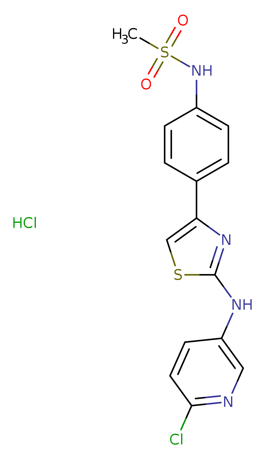 N-(4-{2-[(6-chloropyridin-3-yl)amino]-1,3-thiazol-4-yl}phenyl)methanesulfonamide hydrochloride