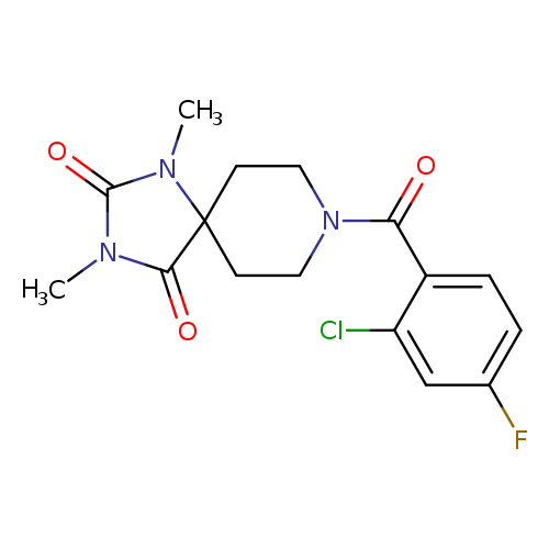 8-(2-chloro-4-fluorobenzoyl)-1,3-dimethyl-1,3,8-triazaspiro[4.5]decane-2,4-dione
