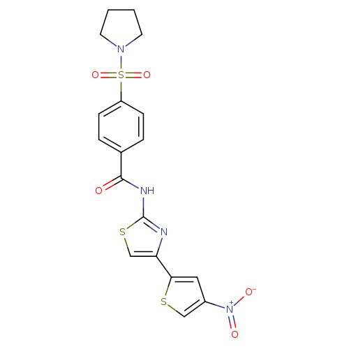 N-[4-(4-nitrothiophen-2-yl)-1,3-thiazol-2-yl]-4-(pyrrolidine-1-sulfonyl)benzamide