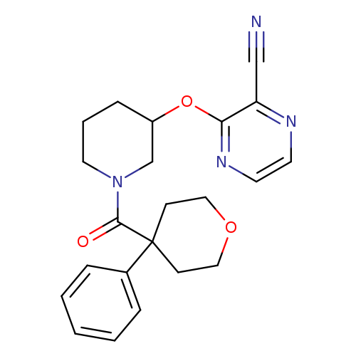 3-{[1-(4-phenyloxane-4-carbonyl)piperidin-3-yl]oxy}pyrazine-2-carbonitrile