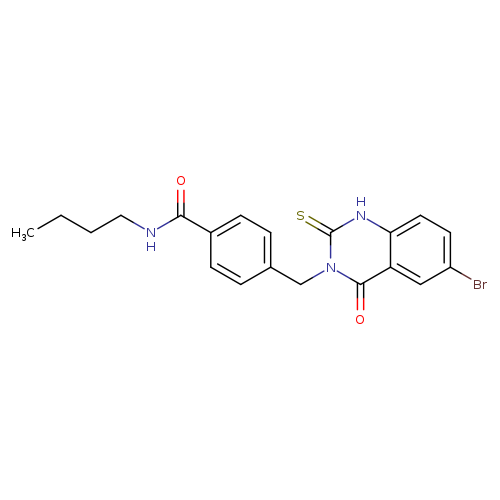 4-[(6-bromo-4-oxo-2-sulfanylidene-1,2,3,4-tetrahydroquinazolin-3-yl)methyl]-N-butylbenzamide