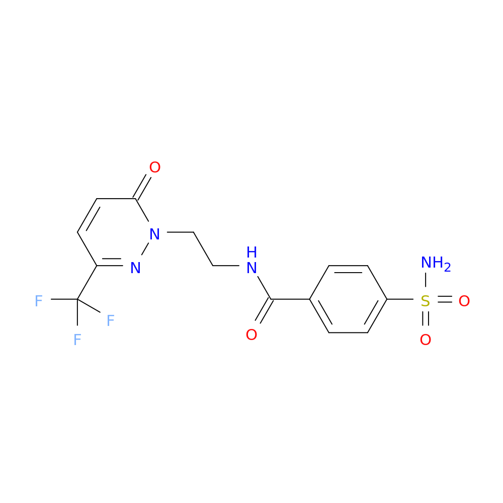 N-{2-[6-oxo-3-(trifluoromethyl)-1,6-dihydropyridazin-1-yl]ethyl}-4-sulfamoylbenzamide