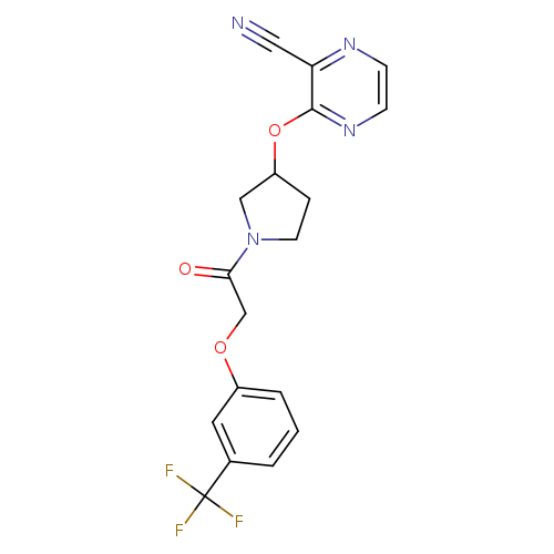 3-[(1-{2-[3-(trifluoromethyl)phenoxy]acetyl}pyrrolidin-3-yl)oxy]pyrazine-2-carbonitrile