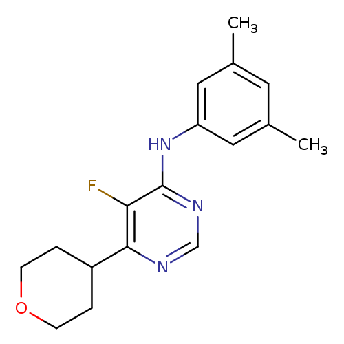 N-(3,5-dimethylphenyl)-5-fluoro-6-(oxan-4-yl)pyrimidin-4-amine