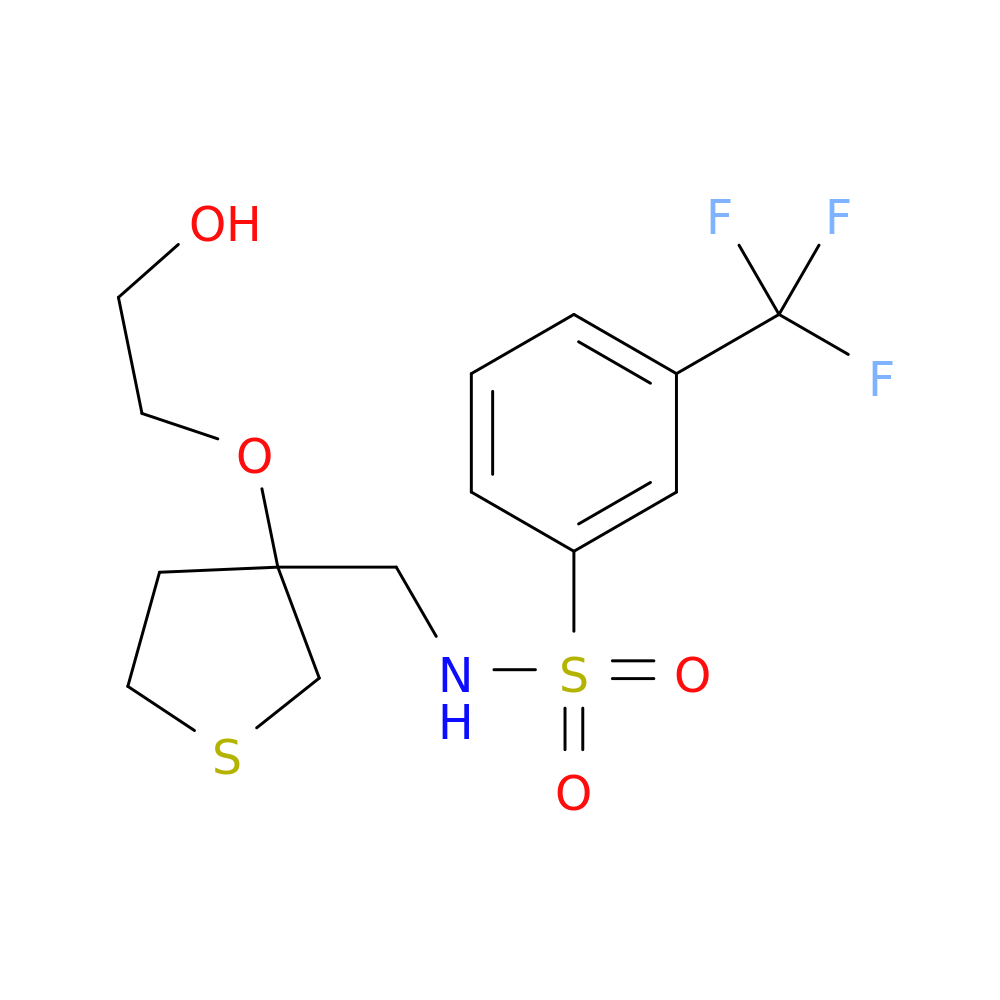 N-{[3-(2-hydroxyethoxy)thiolan-3-yl]methyl}-3-(trifluoromethyl)benzene-1-sulfonamide