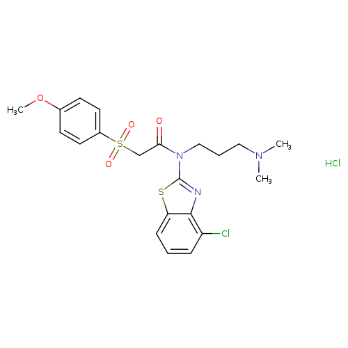 N-(4-chloro-1,3-benzothiazol-2-yl)-N-[3-(dimethylamino)propyl]-2-(4-methoxybenzenesulfonyl)acetamide hydrochloride
