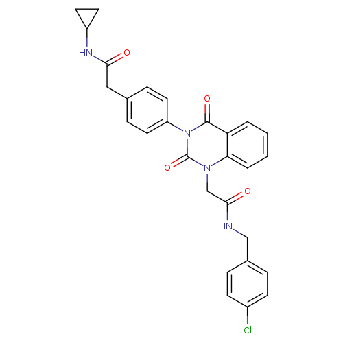 N-[(4-chlorophenyl)methyl]-2-(3-{4-[(cyclopropylcarbamoyl)methyl]phenyl}-2,4-dioxo-1,2,3,4-tetrahydroquinazolin-1-yl)acetamide