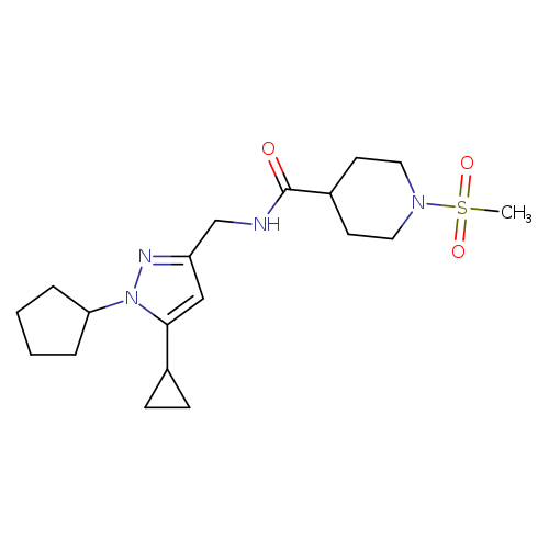 N-[(1-cyclopentyl-5-cyclopropyl-1H-pyrazol-3-yl)methyl]-1-methanesulfonylpiperidine-4-carboxamide