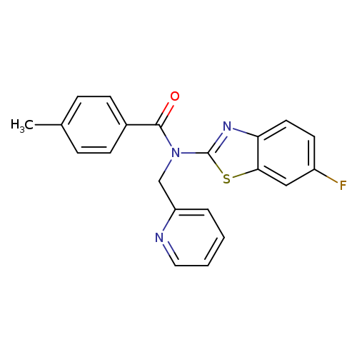 N-(6-fluoro-1,3-benzothiazol-2-yl)-4-methyl-N-[(pyridin-2-yl)methyl]benzamide