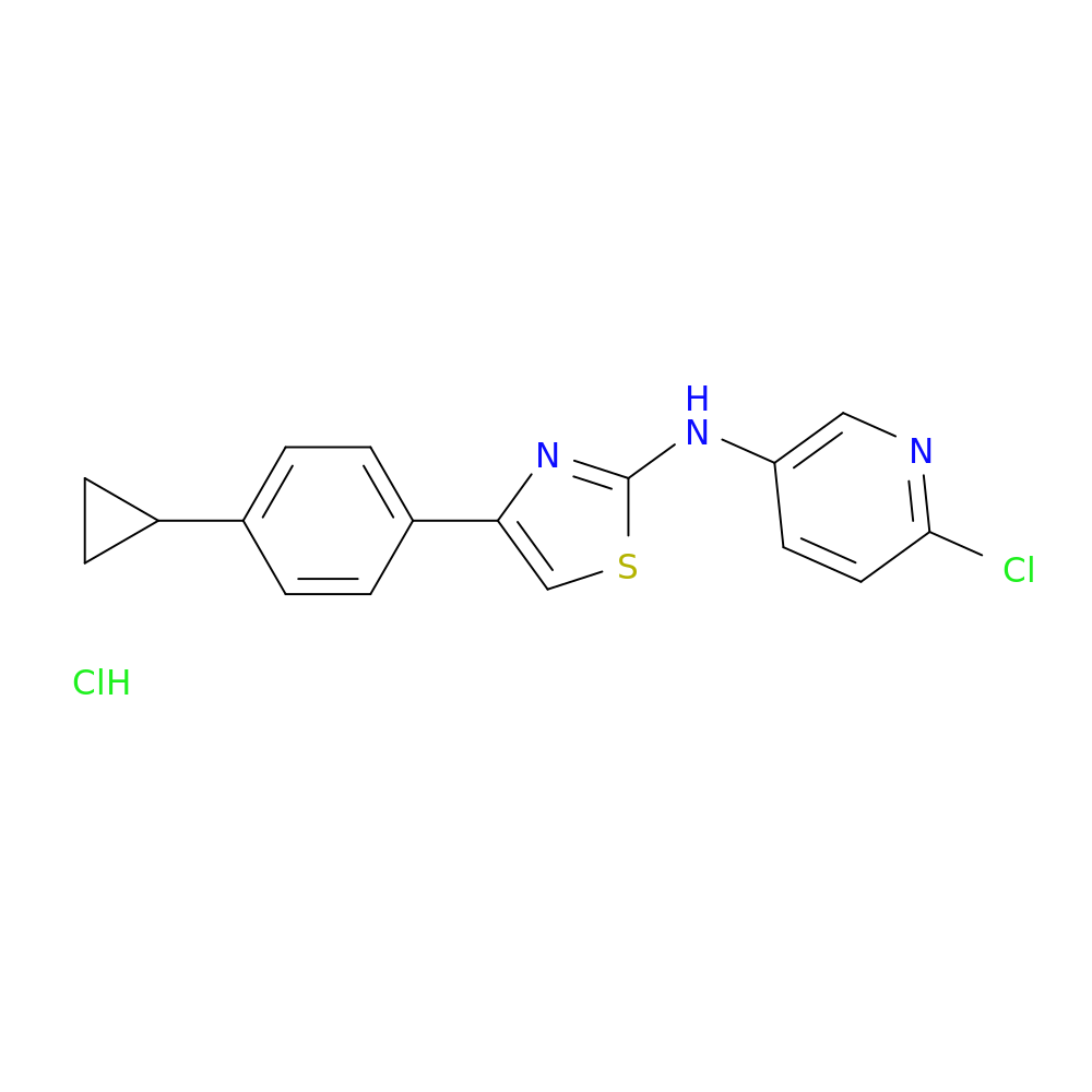 6-chloro-N-[4-(4-cyclopropylphenyl)-1,3-thiazol-2-yl]pyridin-3-amine hydrochloride