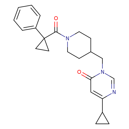 6-cyclopropyl-3-{[1-(1-phenylcyclopropanecarbonyl)piperidin-4-yl]methyl}-3,4-dihydropyrimidin-4-one