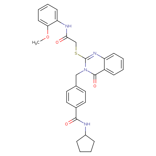 N-cyclopentyl-4-{[2-({[(2-methoxyphenyl)carbamoyl]methyl}sulfanyl)-4-oxo-3,4-dihydroquinazolin-3-yl]methyl}benzamide