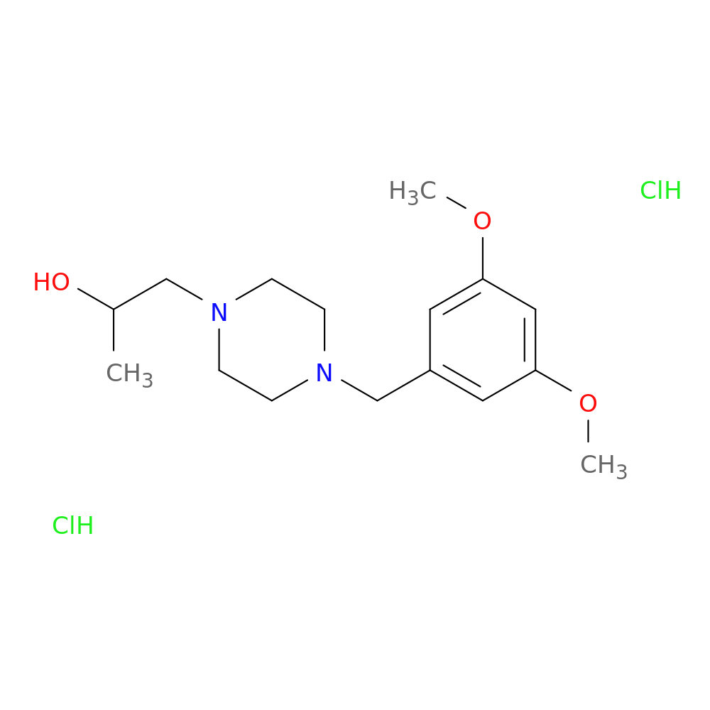 1-{4-[(3,5-dimethoxyphenyl)methyl]piperazin-1-yl}propan-2-ol dihydrochloride