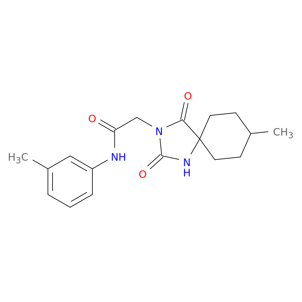 2-{8-methyl-2,4-dioxo-1,3-diazaspiro[4.5]decan-3-yl}-N-(3-methylphenyl)acetamide