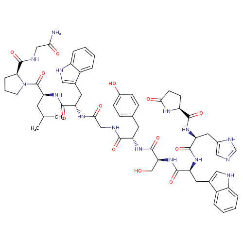 PYR-HIS-TRP-SER-TYR-GLY-TRP-LEU-PRO-GLY-NH2