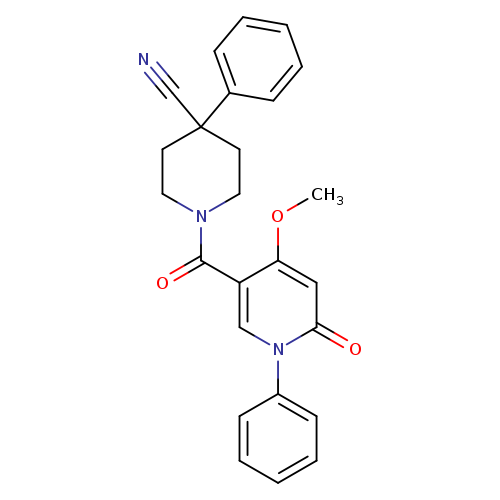 1-(4-methoxy-6-oxo-1-phenyl-1,6-dihydropyridine-3-carbonyl)-4-phenylpiperidine-4-carbonitrile