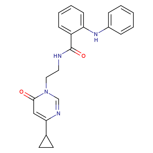 N-[2-(4-cyclopropyl-6-oxo-1,6-dihydropyrimidin-1-yl)ethyl]-2-(phenylamino)benzamide
