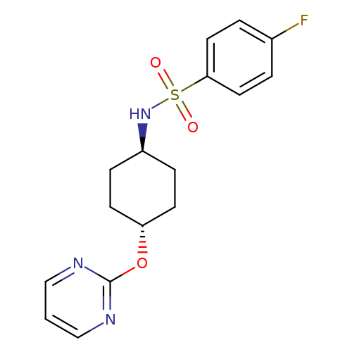 4-fluoro-N-[(1r,4r)-4-(pyrimidin-2-yloxy)cyclohexyl]benzene-1-sulfonamide