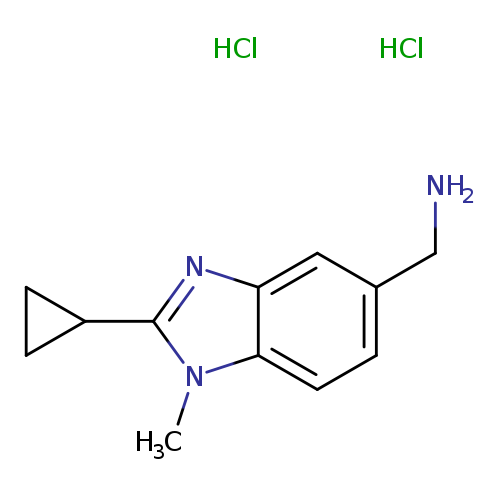 (2-cyclopropyl-1-methyl-1H-1,3-benzodiazol-5-yl)methanamine dihydrochloride