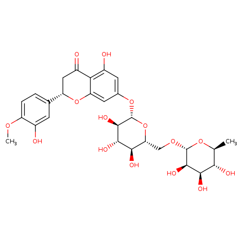 (s)-7-[[6-o-(6-deoxy-alpha-l-mannopyranosyl)-beta-d-glucopyranosyl]oxy]-2,3-dihydro-5-hydroxy-2-(3-hydroxy-4-methoxyphenyl)-4h-1-benzopyran-4-one