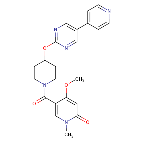 4-methoxy-1-methyl-5-(4-{[5-(pyridin-4-yl)pyrimidin-2-yl]oxy}piperidine-1-carbonyl)-1,2-dihydropyridin-2-one