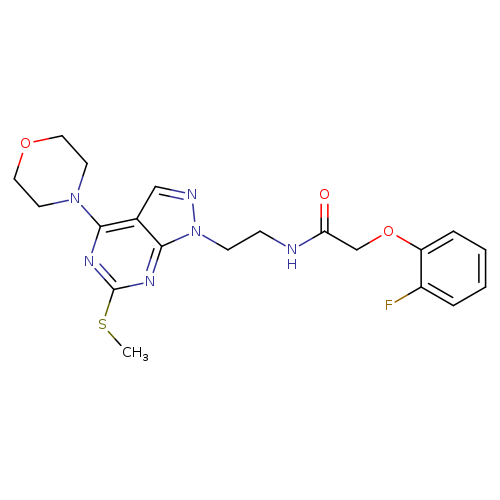 2-(2-fluorophenoxy)-N-{2-[6-(methylsulfanyl)-4-(morpholin-4-yl)-1H-pyrazolo[3,4-d]pyrimidin-1-yl]ethyl}acetamide