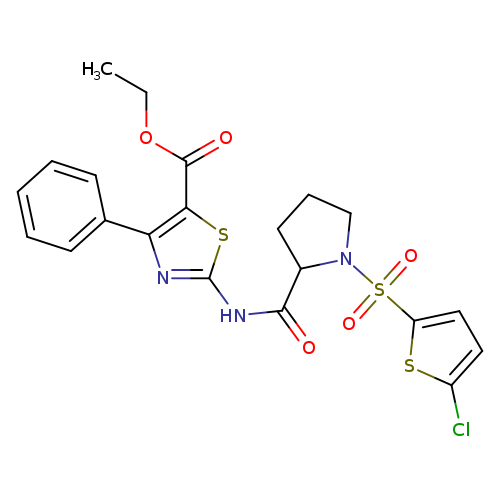 ethyl 2-{1-[(5-chlorothiophen-2-yl)sulfonyl]pyrrolidine-2-amido}-4-phenyl-1,3-thiazole-5-carboxylate