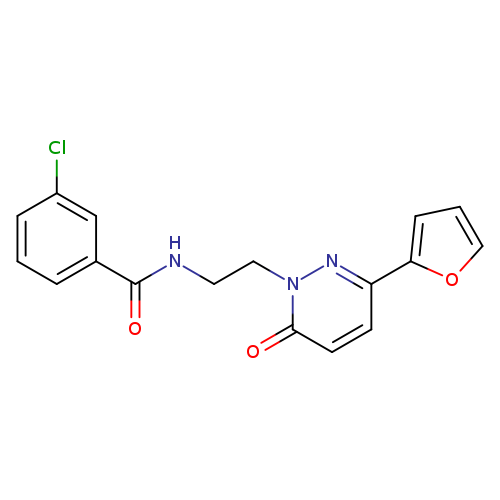 3-chloro-N-{2-[3-(furan-2-yl)-6-oxo-1,6-dihydropyridazin-1-yl]ethyl}benzamide