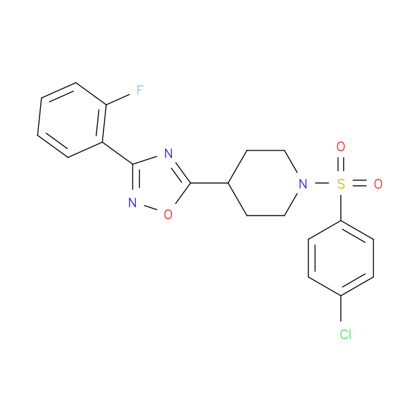 1-(4-chlorobenzenesulfonyl)-4-[3-(2-fluorophenyl)-1,2,4-oxadiazol-5-yl]piperidine