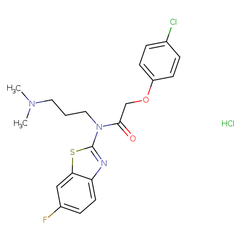 2-(4-chlorophenoxy)-N-[3-(dimethylamino)propyl]-N-(6-fluoro-1,3-benzothiazol-2-yl)acetamide hydrochloride