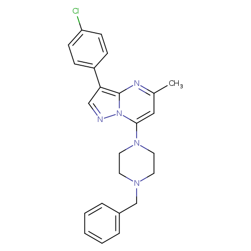 1-benzyl-4-[3-(4-chlorophenyl)-5-methylpyrazolo[1,5-a]pyrimidin-7-yl]piperazine