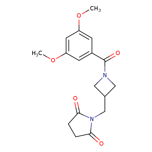 1-{[1-(3,5-dimethoxybenzoyl)azetidin-3-yl]methyl}pyrrolidine-2,5-dione