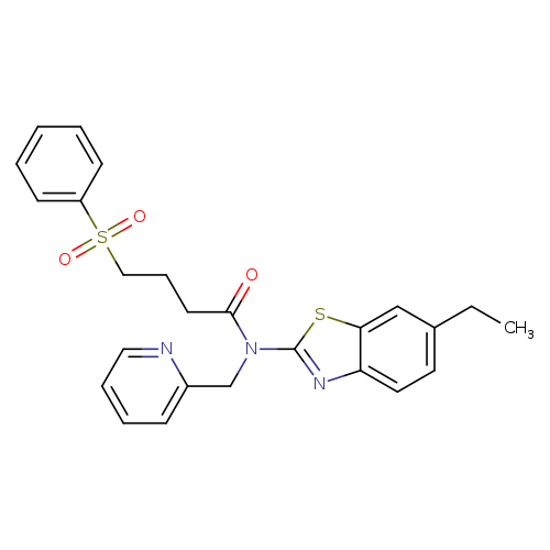 4-(benzenesulfonyl)-N-(6-ethyl-1,3-benzothiazol-2-yl)-N-[(pyridin-2-yl)methyl]butanamide
