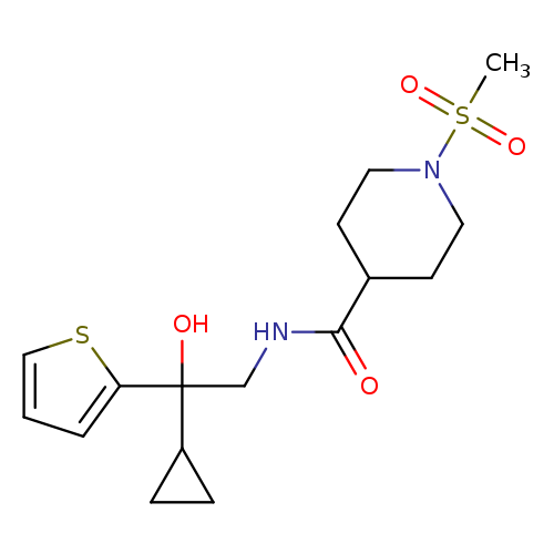 N-[2-cyclopropyl-2-hydroxy-2-(thiophen-2-yl)ethyl]-1-methanesulfonylpiperidine-4-carboxamide