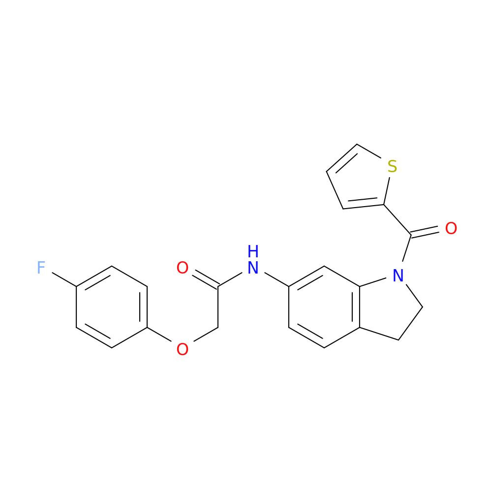 2-(4-fluorophenoxy)-N-[1-(thiophene-2-carbonyl)-2,3-dihydro-1H-indol-6-yl]acetamide