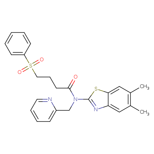 4-(benzenesulfonyl)-N-(5,6-dimethyl-1,3-benzothiazol-2-yl)-N-[(pyridin-2-yl)methyl]butanamide