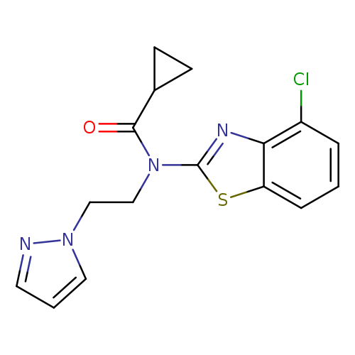 N-(4-chloro-1,3-benzothiazol-2-yl)-N-[2-(1H-pyrazol-1-yl)ethyl]cyclopropanecarboxamide
