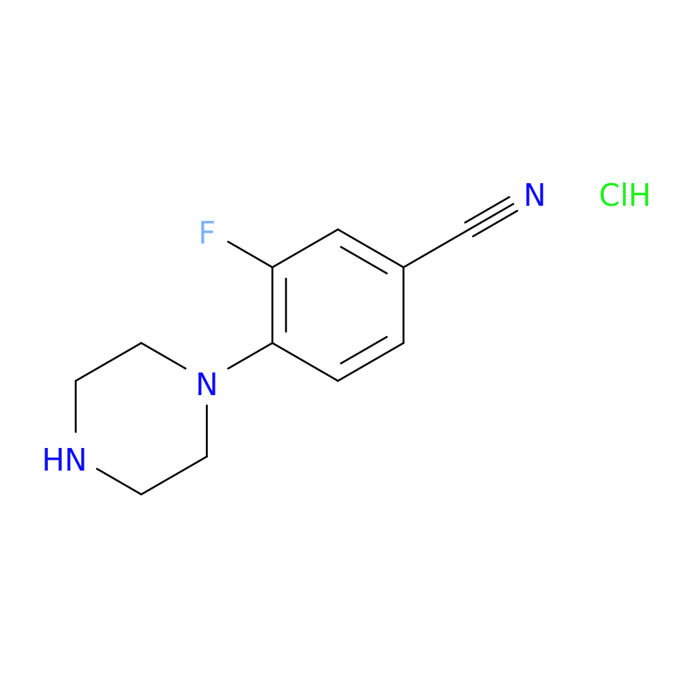 3-fluoro-4-(piperazin-1-yl)benzonitrile hydrochloride