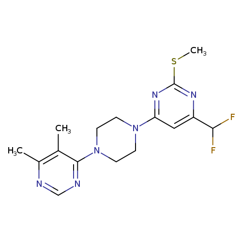 4-(difluoromethyl)-6-[4-(5,6-dimethylpyrimidin-4-yl)piperazin-1-yl]-2-(methylsulfanyl)pyrimidine