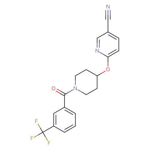 6-({1-[3-(trifluoromethyl)benzoyl]piperidin-4-yl}oxy)pyridine-3-carbonitrile