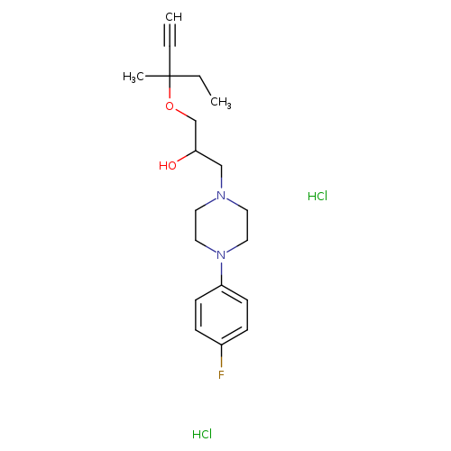 1-[4-(4-fluorophenyl)piperazin-1-yl]-3-[(3-methylpent-1-yn-3-yl)oxy]propan-2-ol dihydrochloride