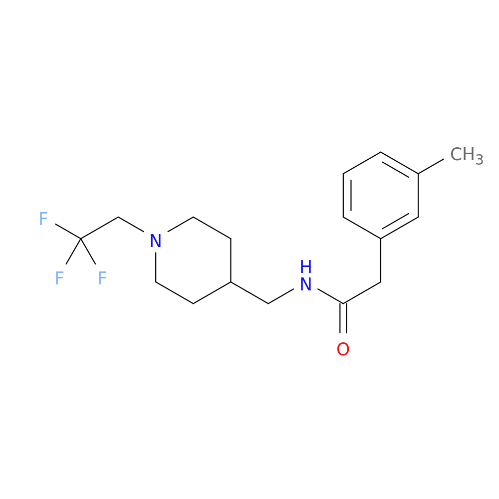 2-(3-methylphenyl)-N-{[1-(2,2,2-trifluoroethyl)piperidin-4-yl]methyl}acetamide